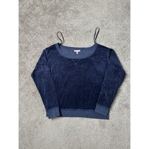 Vintage Womens Sweatshirt Juicy Couture Velour Off the Shoulder, Size XS